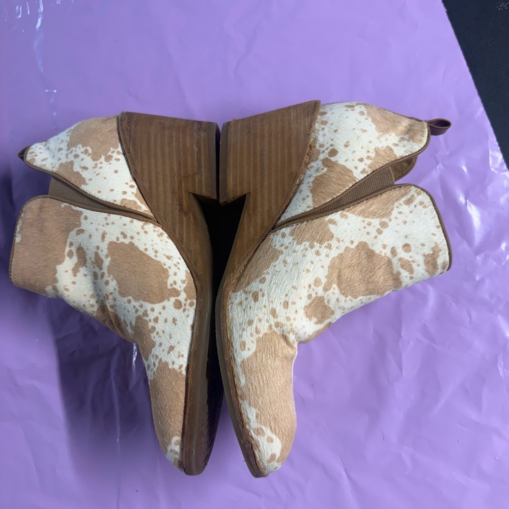 Cowhide Patterned Ankle Boots By Sofft - image 4